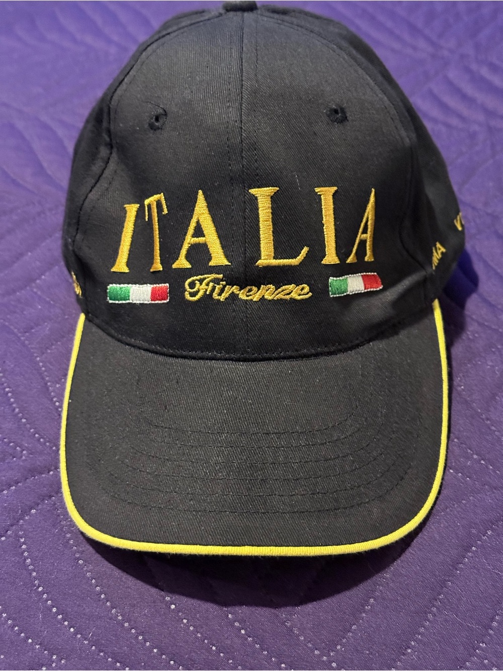 Black and Yellow Italia Firenze Baseball Cap